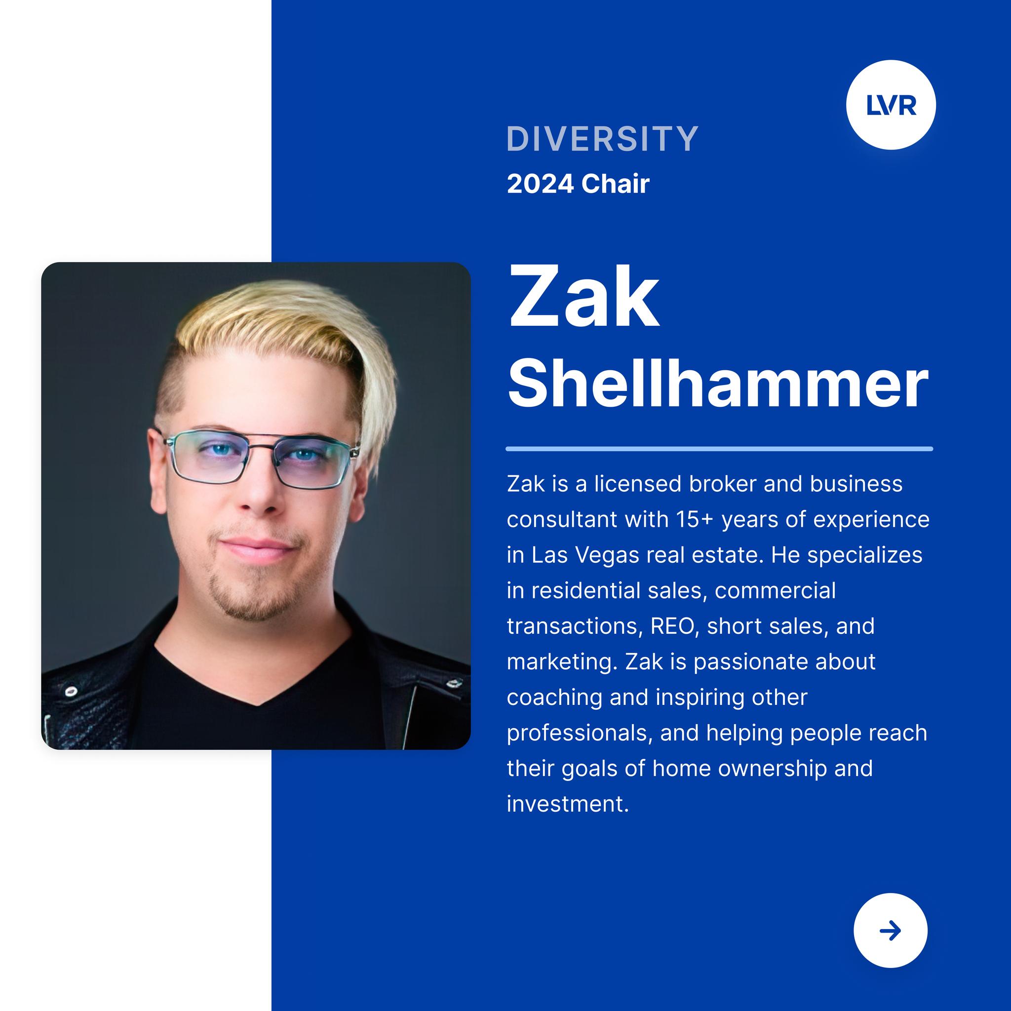 Zak Shellhammer Named 2024 Chair of LVR Diversity Committee